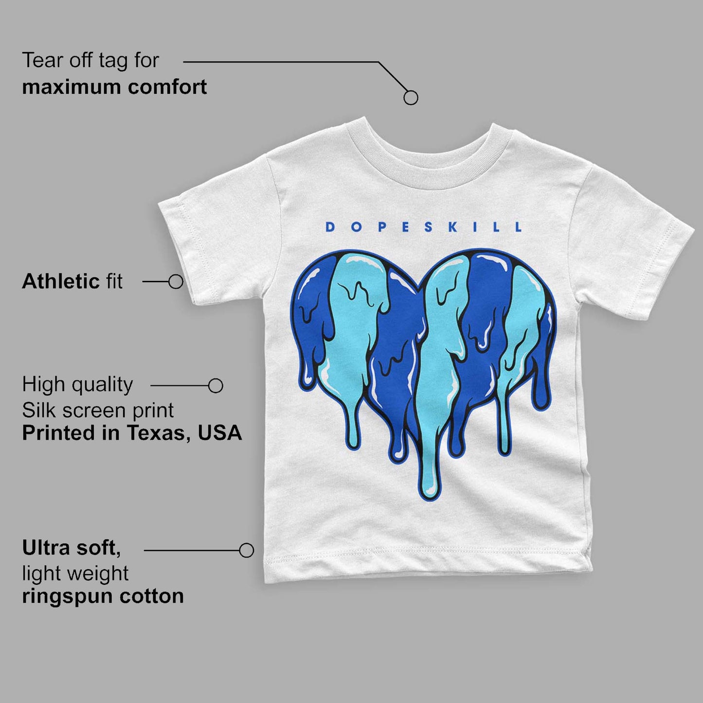SB Dunk Argon DopeSkill Toddler Kids T-shirt Slime Drip Heart Graphic