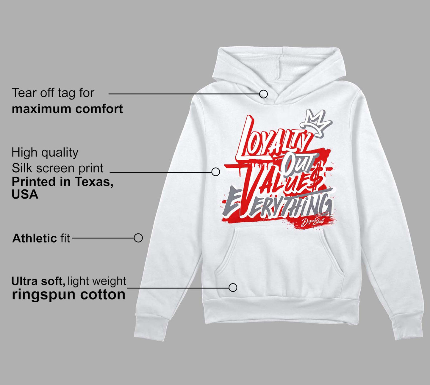 Gym Red 9s DopeSkill Hoodie Sweatshirt LOVE Graphic