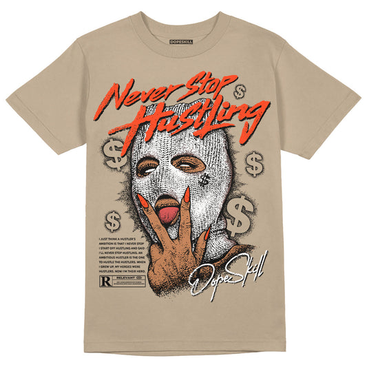 Latte 1s DopeSkill Medium Brown T-shirt Never Stop Hustling Graphic
