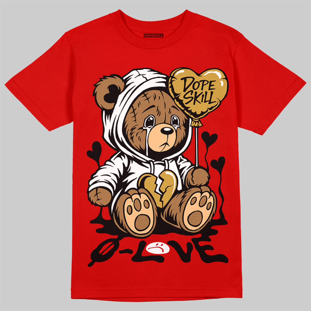 Bred Velvet 11s DopeSkill Red T-shirt Broken Bear Graphic