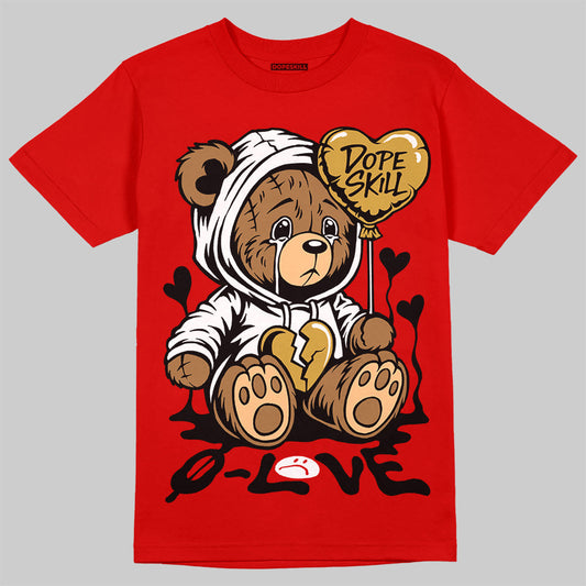 Bred Velvet 11s DopeSkill Red T-shirt Broken Bear Graphic