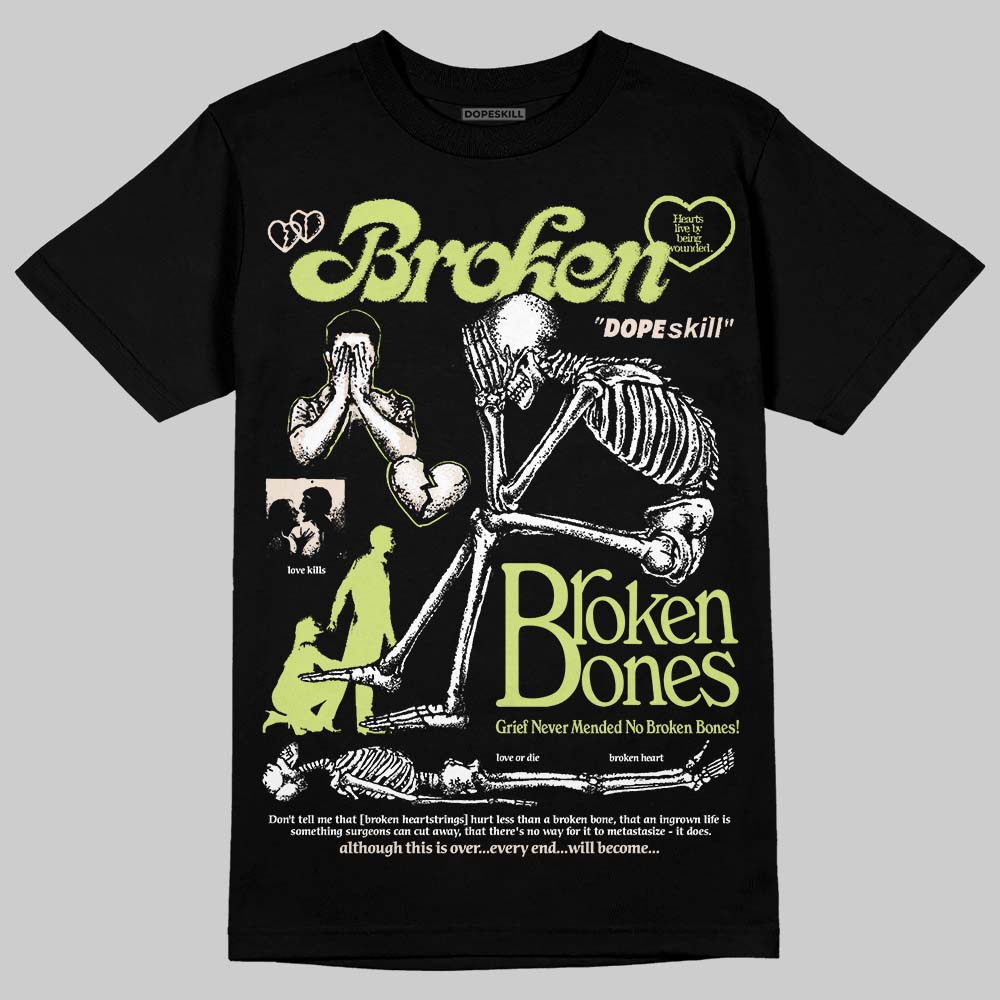 Luminous Green 5s DopeSkill T-Shirt Broken Bones Graphic