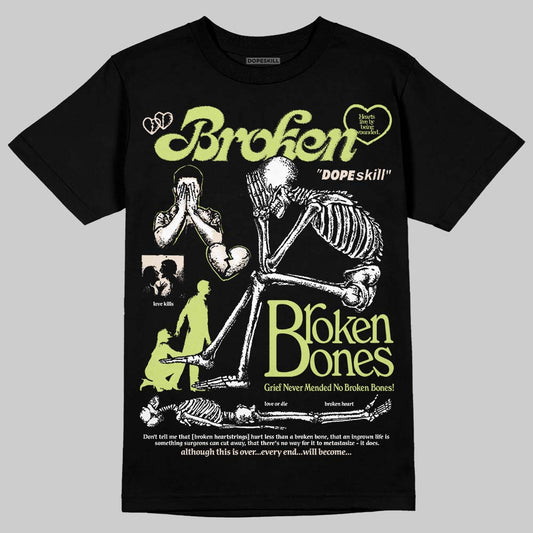 Luminous Green 5s DopeSkill T-Shirt Broken Bones Graphic