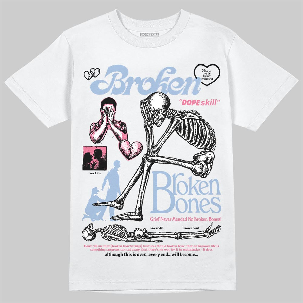Denim Pink Glow 3s DopeSkill T-Shirt Broken Bones Graphic