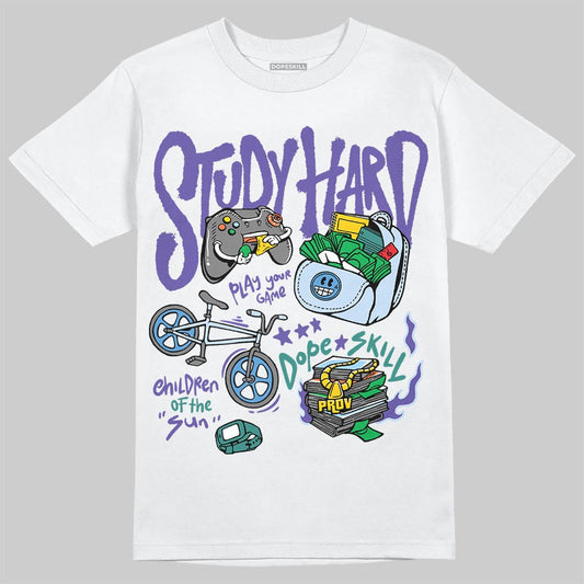 Grape 5s DopeSkill T-Shirt Study Hard Graphic