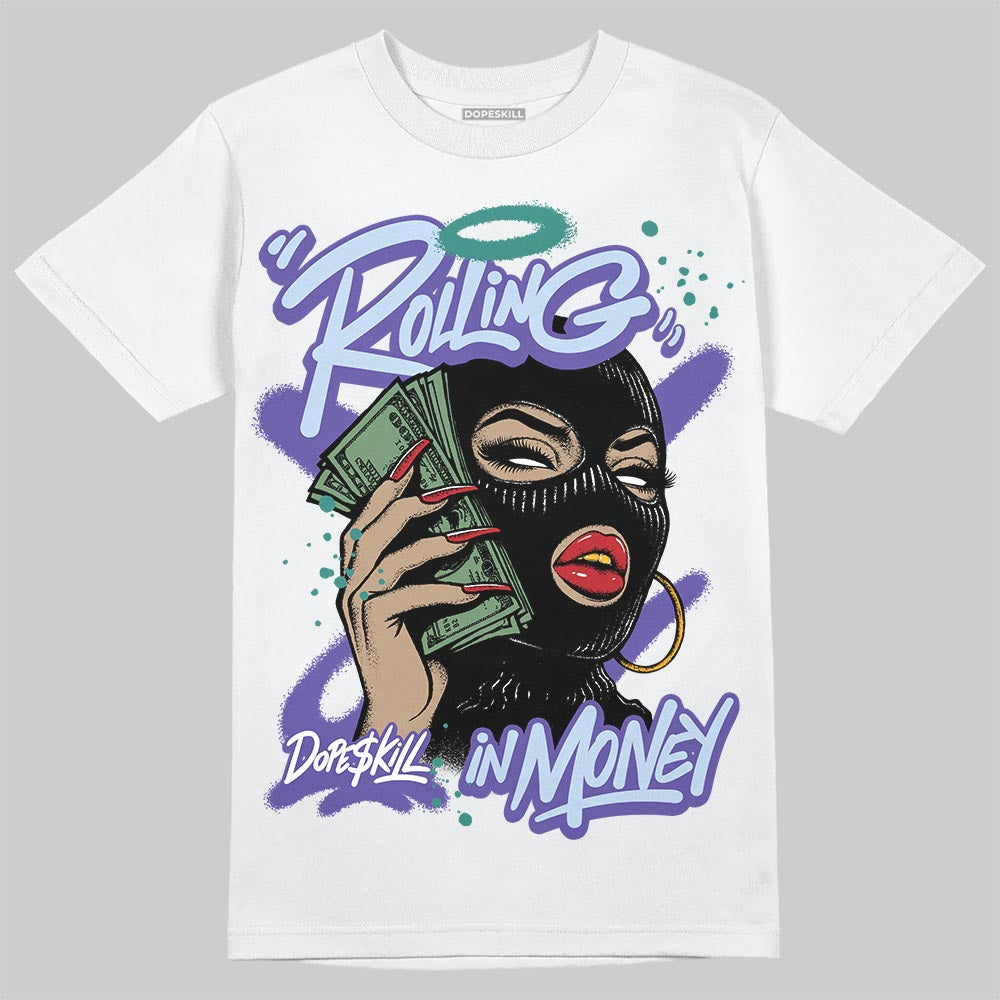 Grape 5s DopeSkill T-Shirt Rolling in Money Graphic