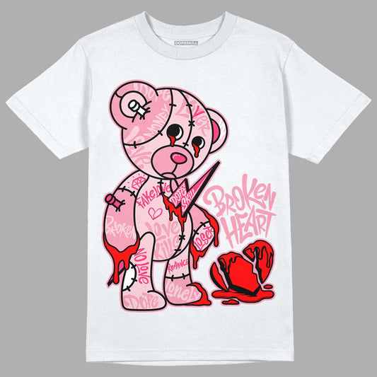 Question Mid Pink Toe DopeSkill T-Shirt Broken Heart Graphic