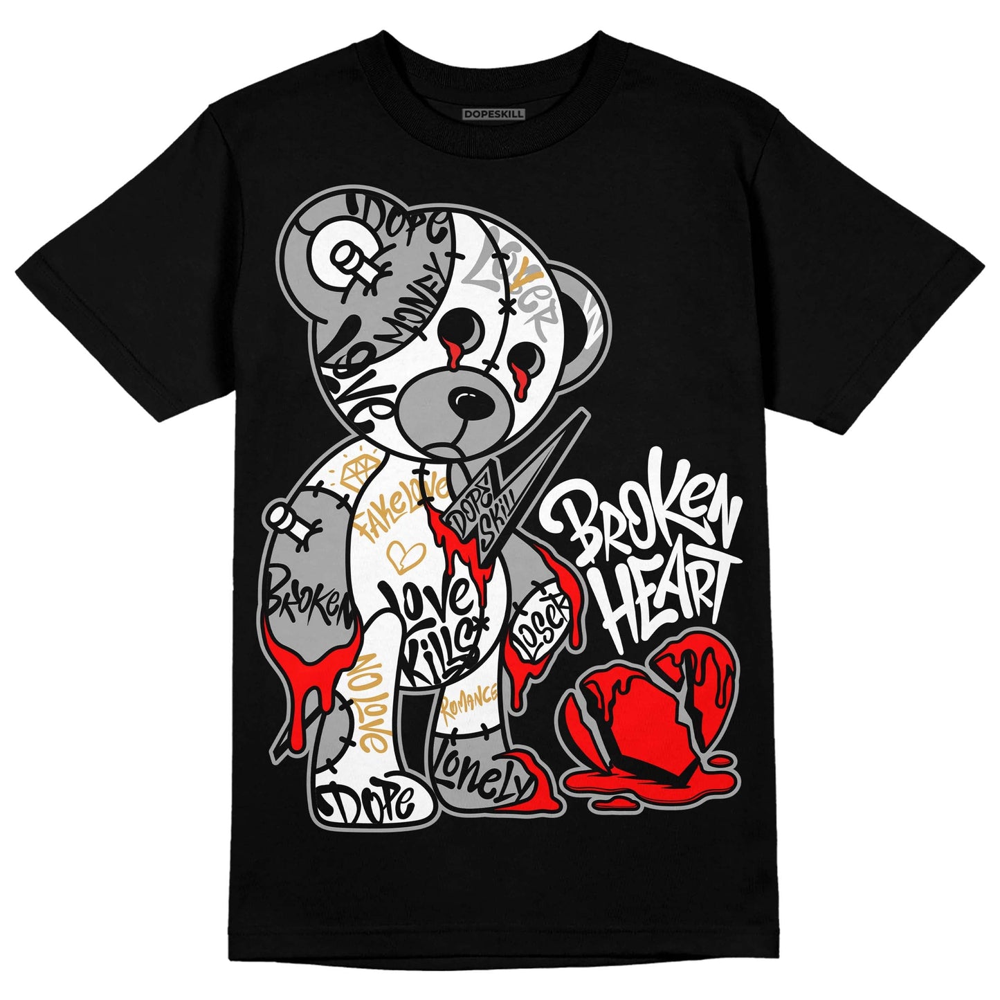 Gratitude 11s DopeSkill T-Shirt Broken Heart Graphic