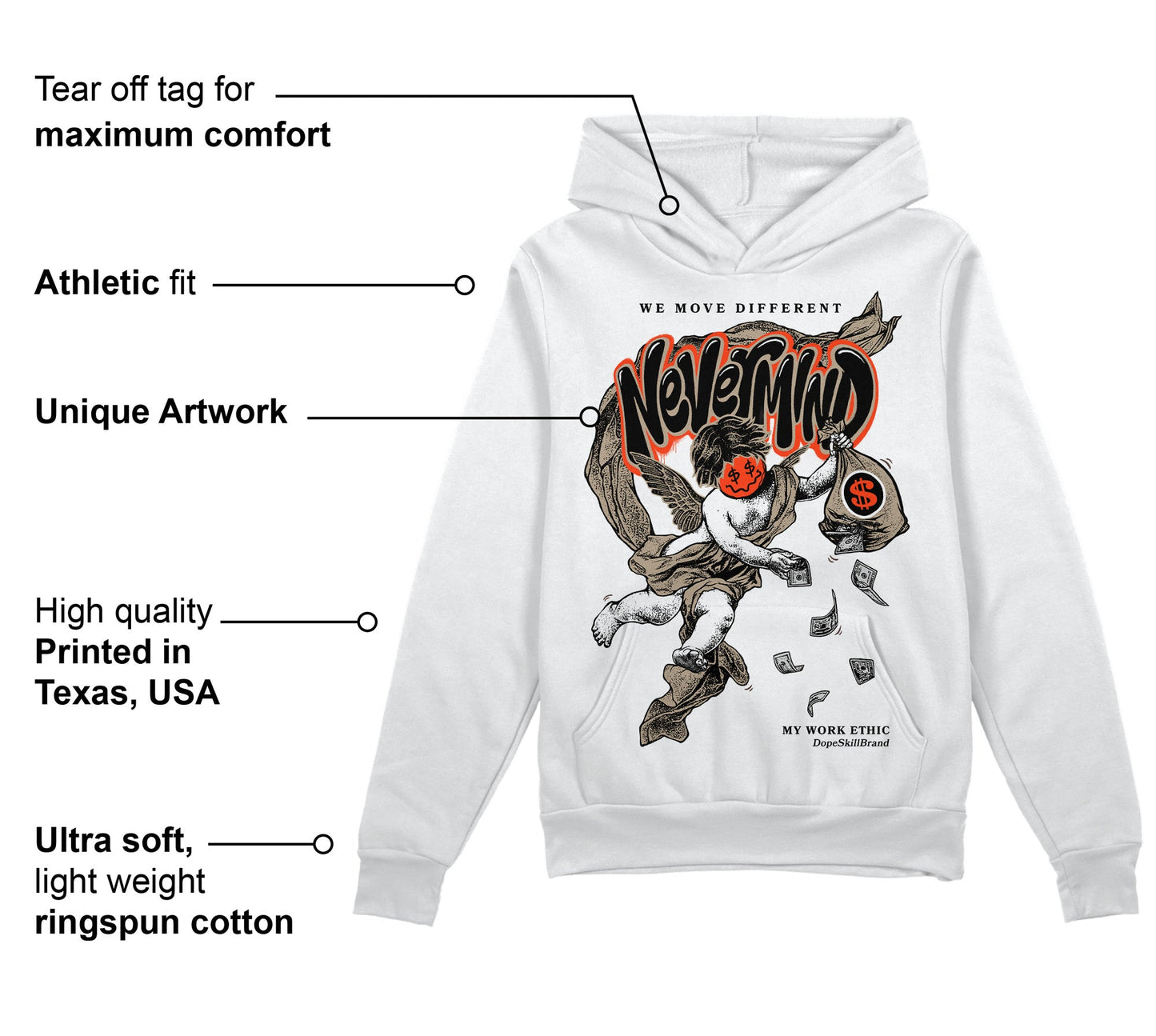 Latte 1s DopeSkill Hoodie Sweatshirt Nevermind Graphic