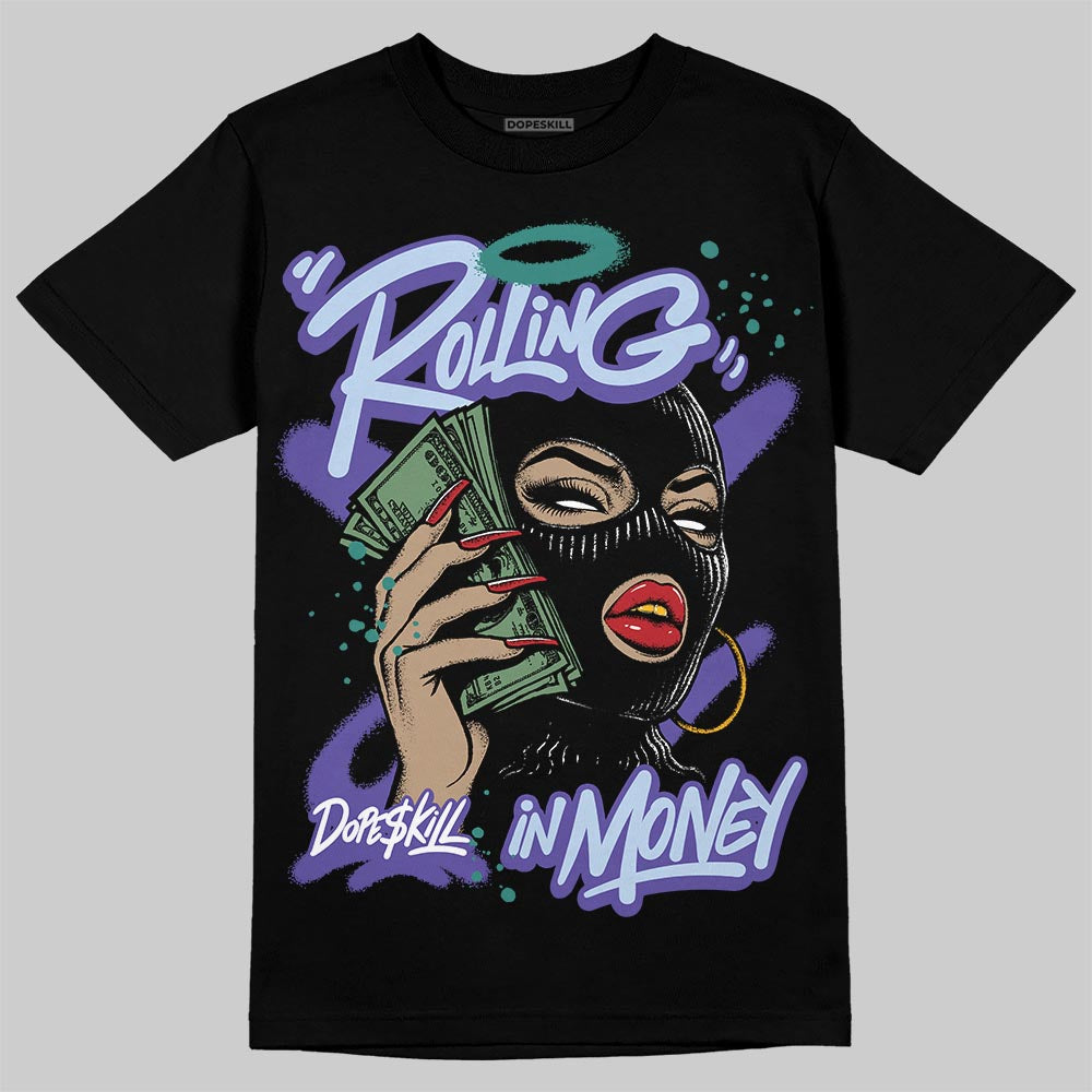 Grape 5s DopeSkill T-Shirt Rolling in Money Graphic
