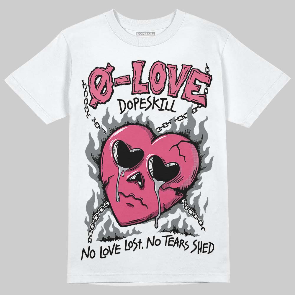 White Fluo Pink DopeSkill T-Shirt Crying Heart Graphic