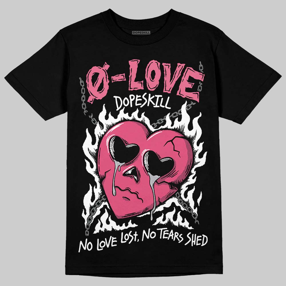 White Fluo Pink DopeSkill T-Shirt Crying Heart Graphic