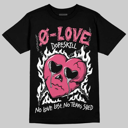 White Fluo Pink DopeSkill T-Shirt Crying Heart Graphic