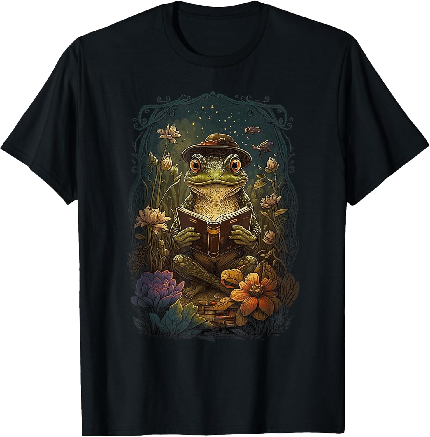 Cute Cottagecore Floral Frog Aesthetic Reading