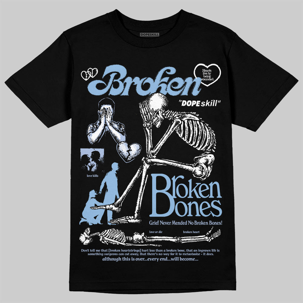 Women's Runner Sneaker Light Blue DopeSkill T-Shirt Broken Bones Graphic