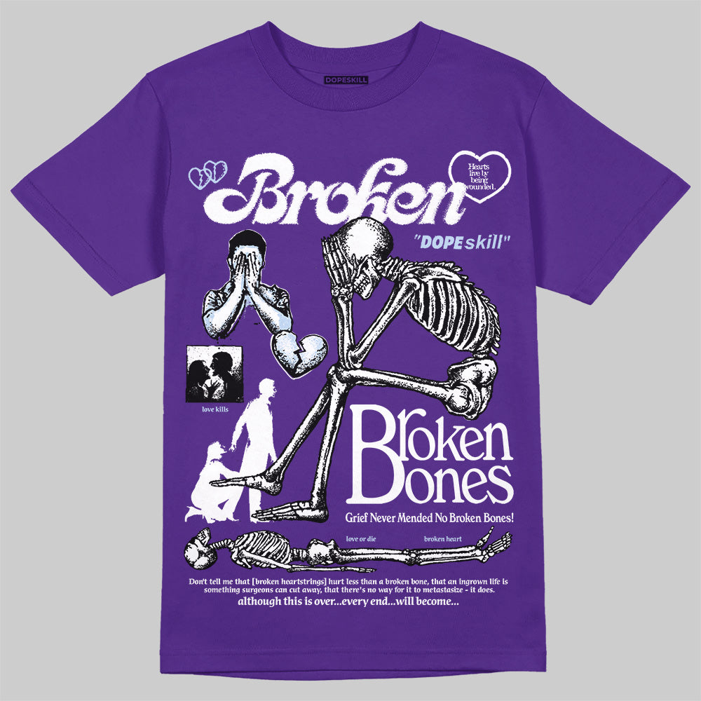 Grape 5s DopeSkill T-Shirt Broken Bones Graphic