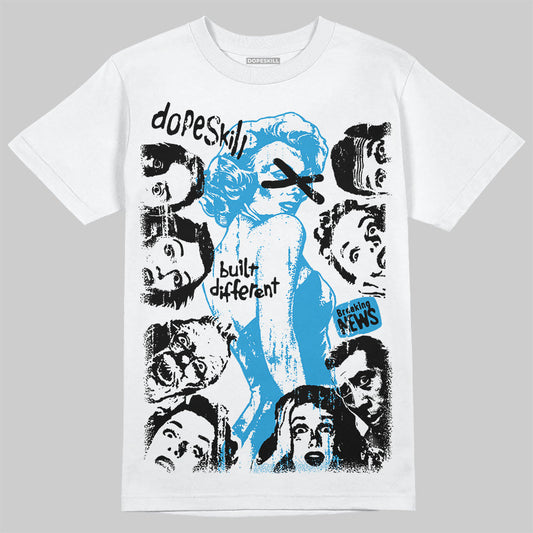 Military Blue 4s DopeSkill T-Shirt Built Different Graphic