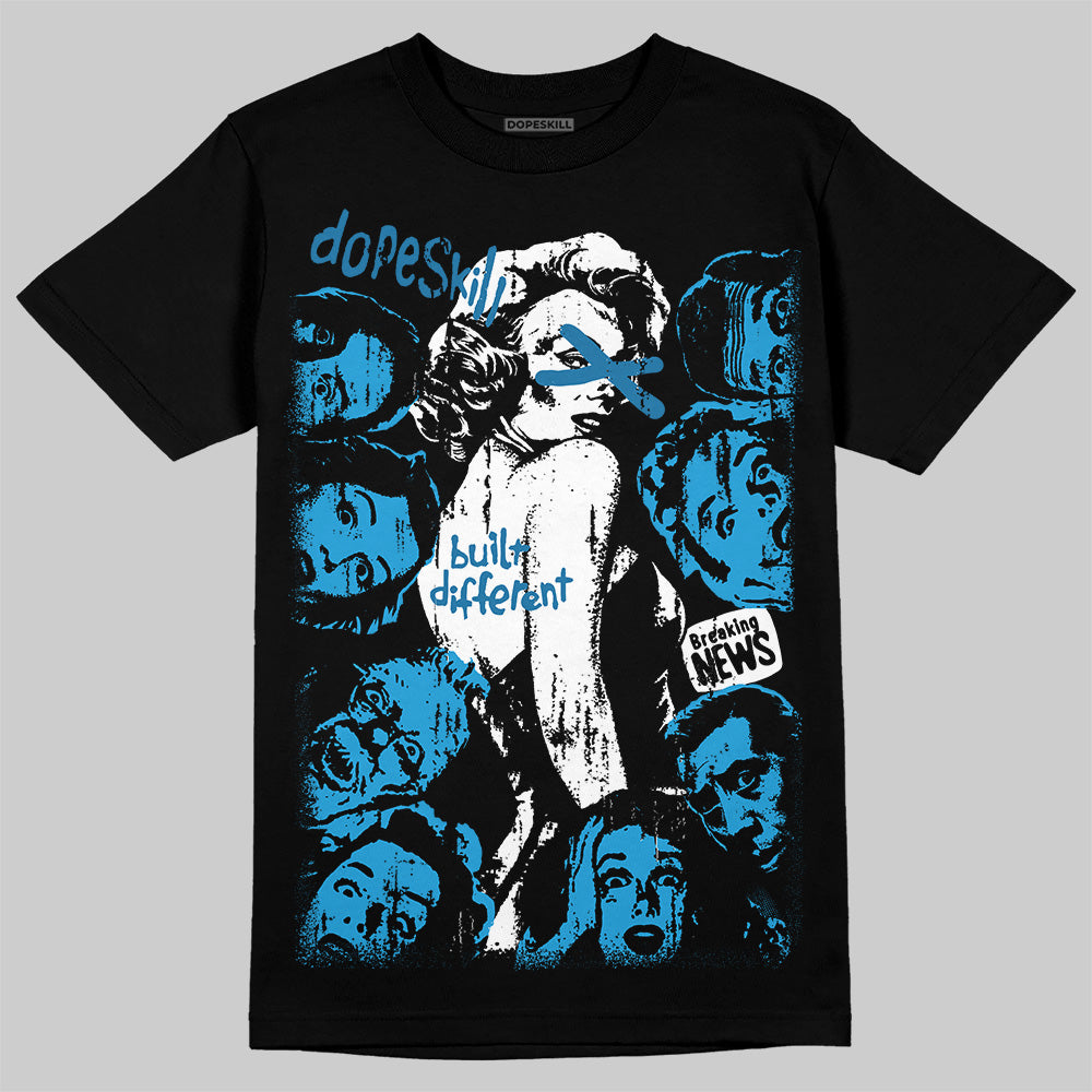 Military Blue 4s DopeSkill T-Shirt Built Different Graphic