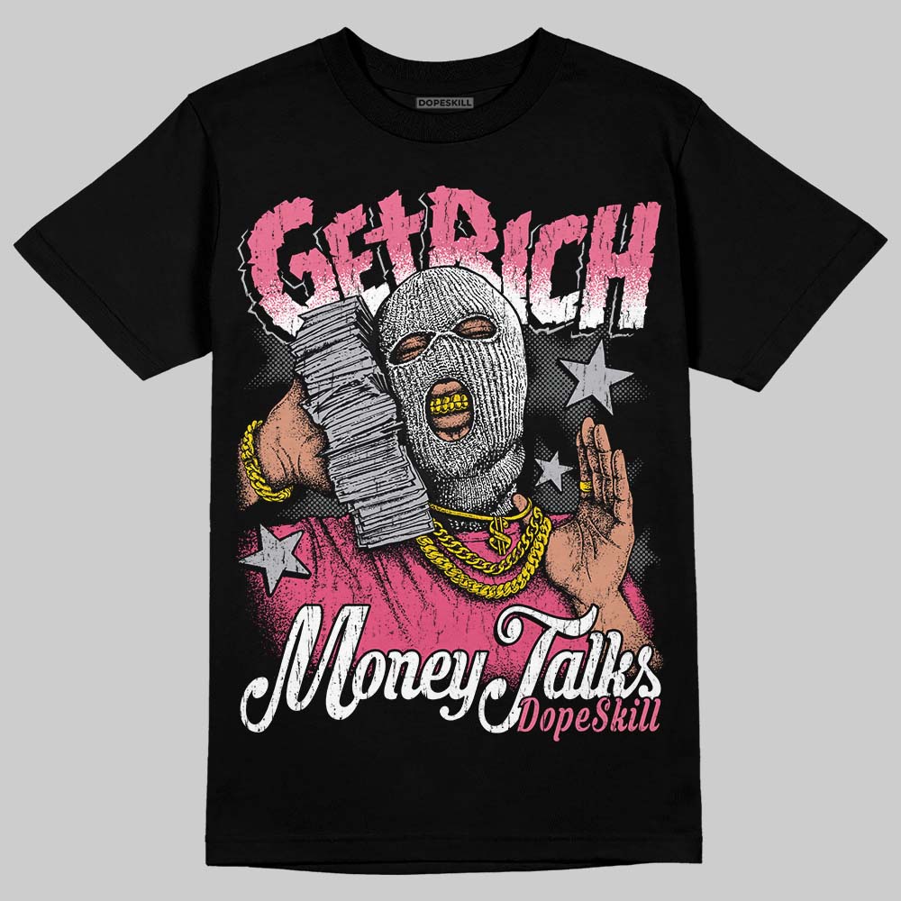 White Fluo Pink DopeSkill T-Shirt Get Rich Graphic