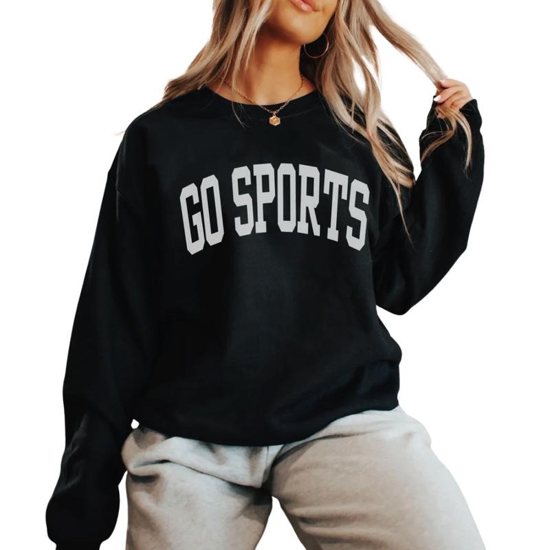90's Go Sports Sweatshirt, Preppy Varsity Sports T-shirt, Game Day Vibes Crewneck, Sunday Football, Football Mom, College...