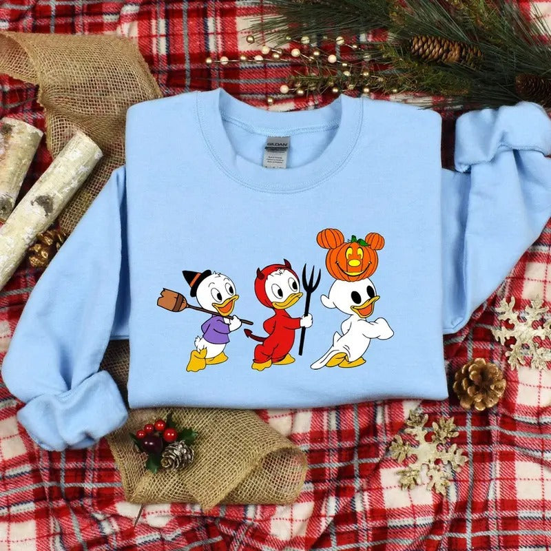 90s Halloween Sweatshirt, Retro Halloween Ducks Shirt, Spooky Season Shirt, Duck Sweater, Halloween Shirt Menswear Hoodie