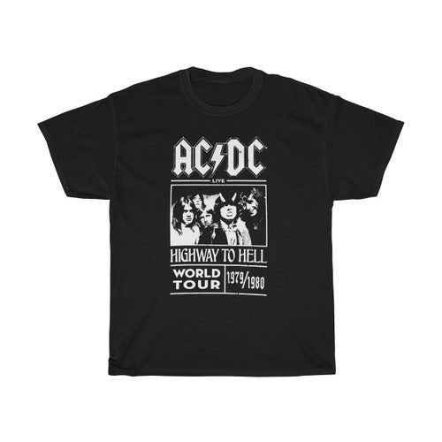 Acdc Black Highway To Hell World Tour 1979-1980 Man's T-Shirt Tee