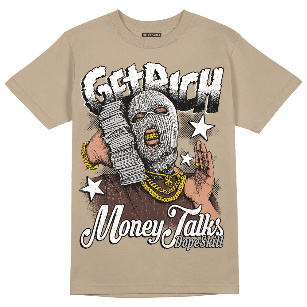 Latte 1s DopeSkill Medium Brown T-shirt Get Rich Graphic