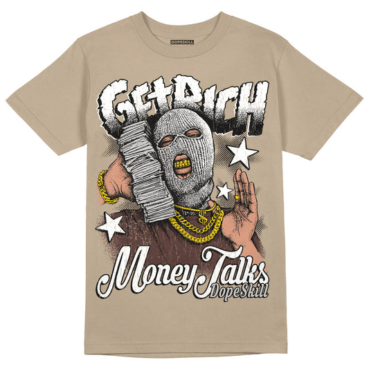 Latte 1s DopeSkill Medium Brown T-shirt Get Rich Graphic
