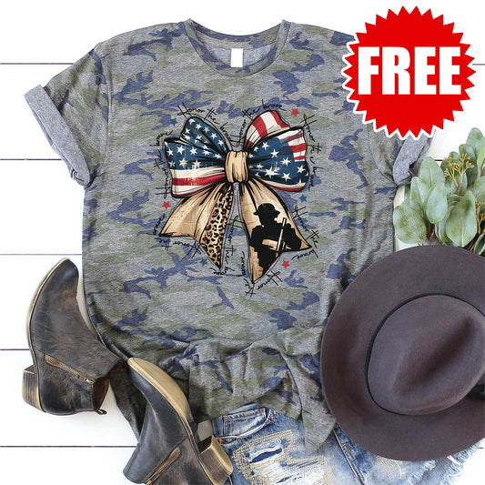 Veteran Ribbon Tee - Vintage Camo - 0