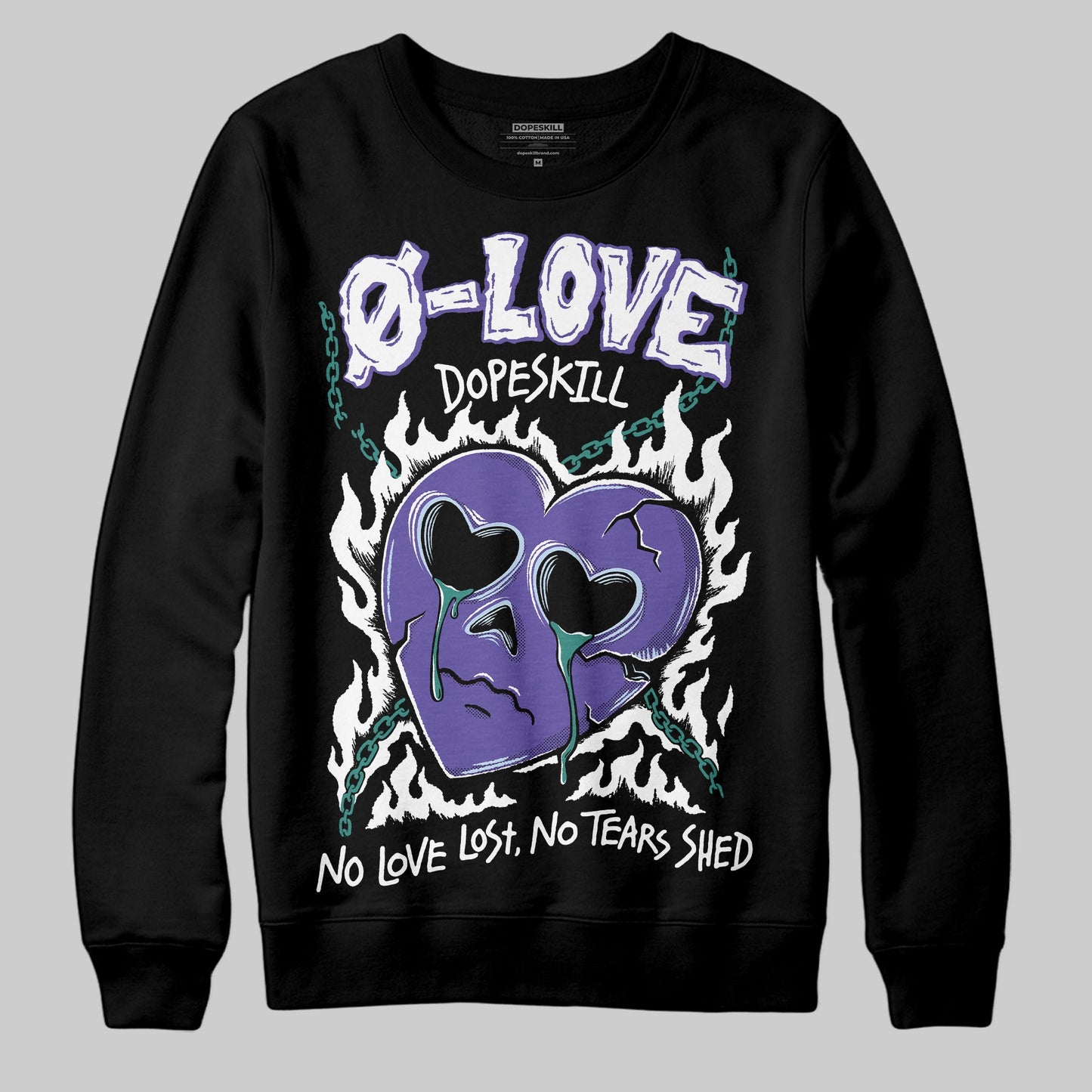 Grape 5s DopeSkill Sweatshirt Crying Heart Graphic