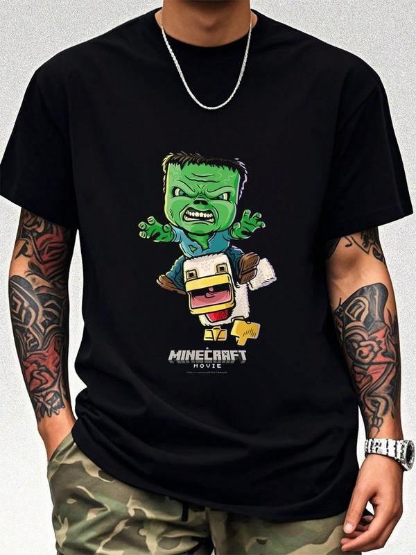 A  Movie Chicken Jockey Baby Zombie Animated T-Shirt         Cotton Summer Men's Short Sleeve Tops T-Shirt Hoodie, Sweatshirt