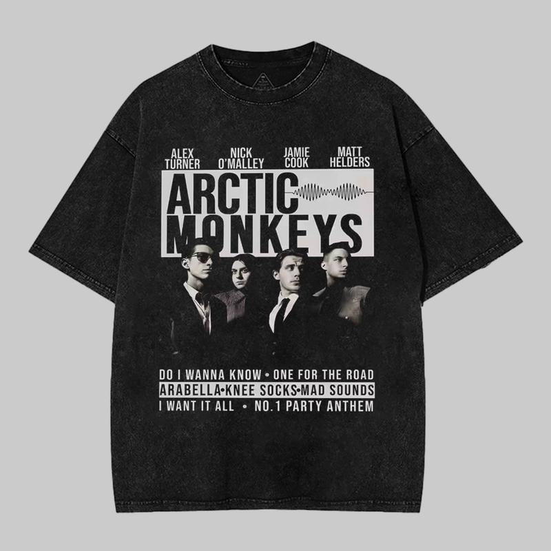 A-Arctic Monkeys T Shirt Beach Punk 100% Cotton T Shirts For Men Leisure Custom DIY Tshirt Short Sleeve Y2K Basic Tees...