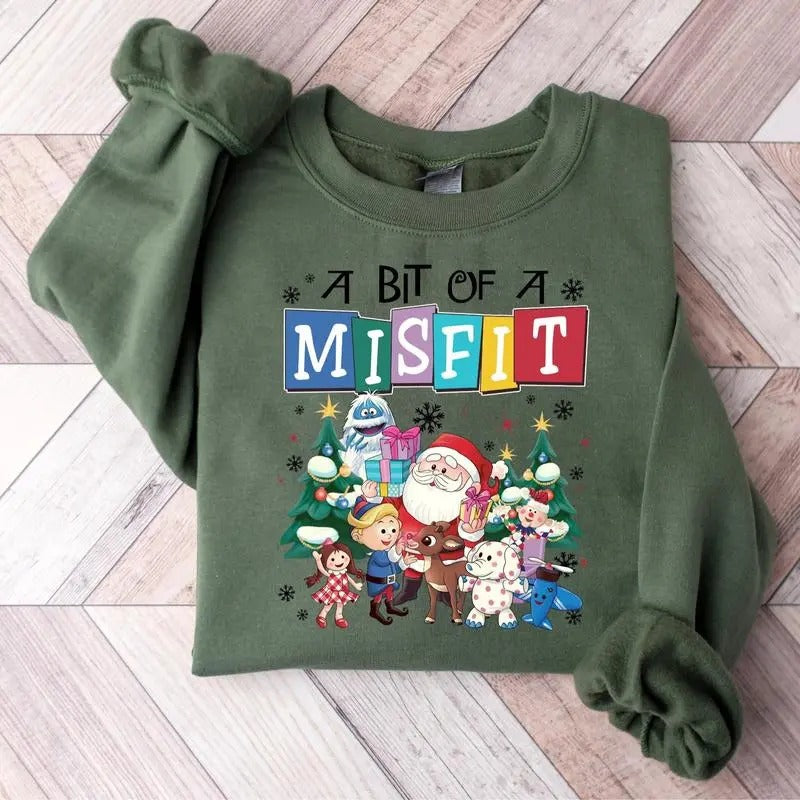 A Bit Of A Misfit Sweatshirt, Xmas Sweatshirt, Vintage Christmas Movie Sweatshirt. Crewneck Classic T-Shirts, Hoodie