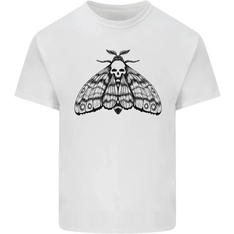 A Gothic Moth Skull Mens Cotton T-Shirt Tee Top Made in USA Hoodie, Sweatshirt | HypeCrazeTee.com