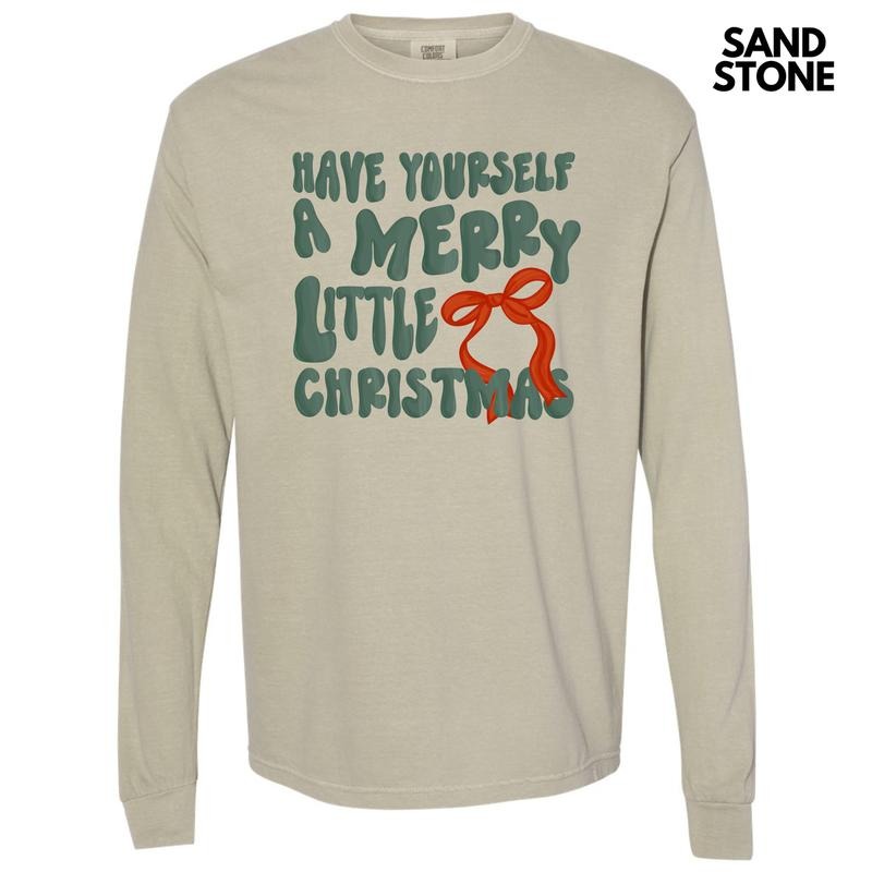 A Merry Little Christmas Long Sleeve Comfort Colors T-Shirt 'NLB' Hoodie, Sweatshirt | HypeCrazeTee.com