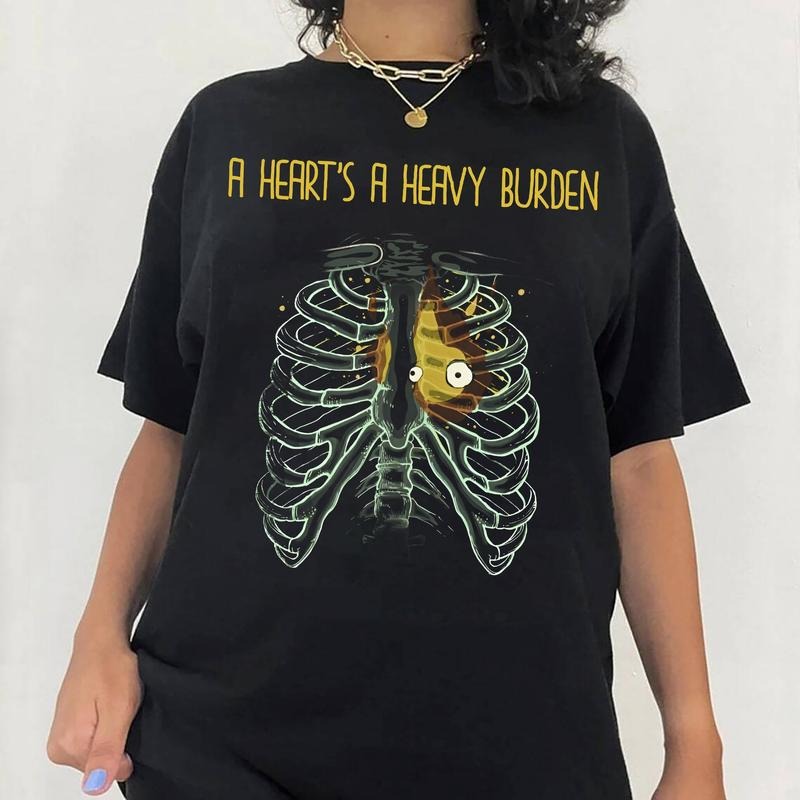 A heart's A Heavy Burden T-shirt Top Womenswear Underwear Streetwear Tshirt Summer Comfort Round Neck Hoodie, Sweatshirt