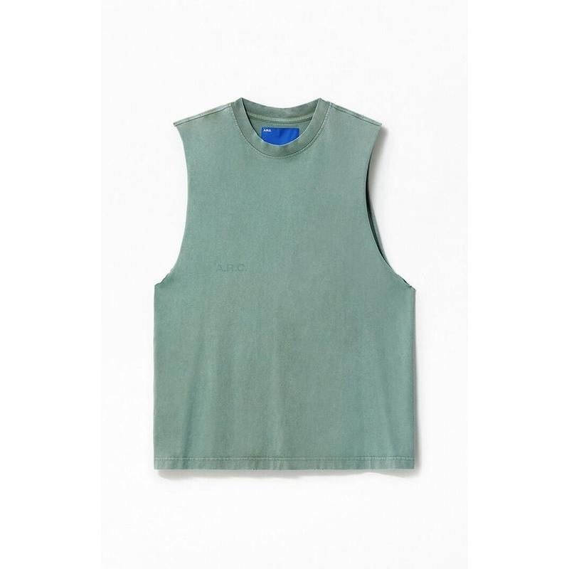 A.R.C. Men's Seafoam Vintage Wash Cut Off Muscle T-Shirt Hoodie, Sweatshirt | HypeCrazeTee.com