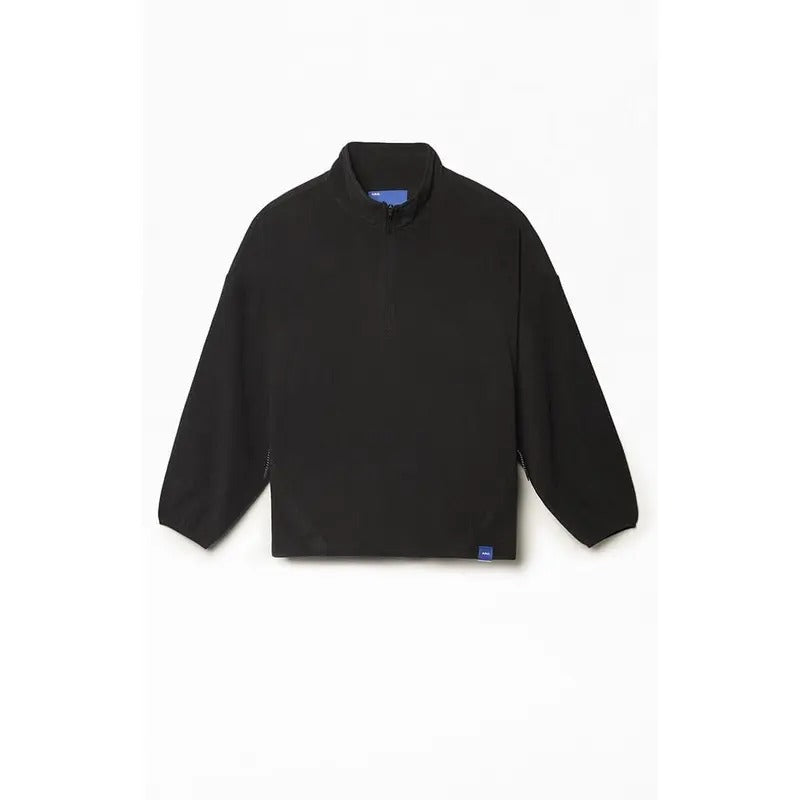 A.R.C. Men's Black Half Zip Oversized Pullover Sweatshirt T-Shirts, Hoodie | HypeCrazeTee.com
