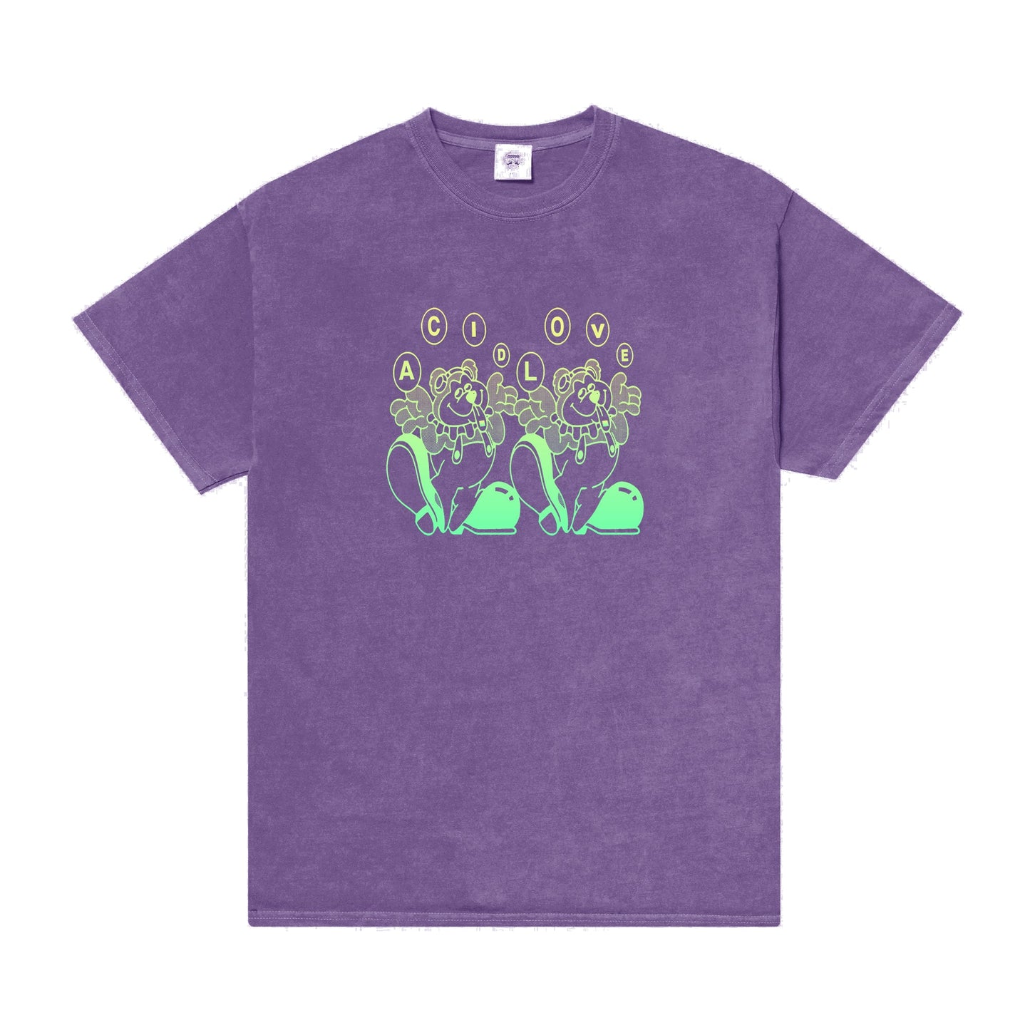 Acid Love 'Trippy Bear' Vintage Washed Tee - Purple