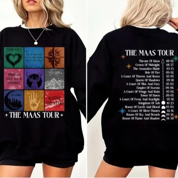 ACOTAR Shirt, The Maas Tour Shirt, Sarah J. Maas Shirts, Crescent City T-Shirt, Throne of Glass Merch Shirt Hoodie,...