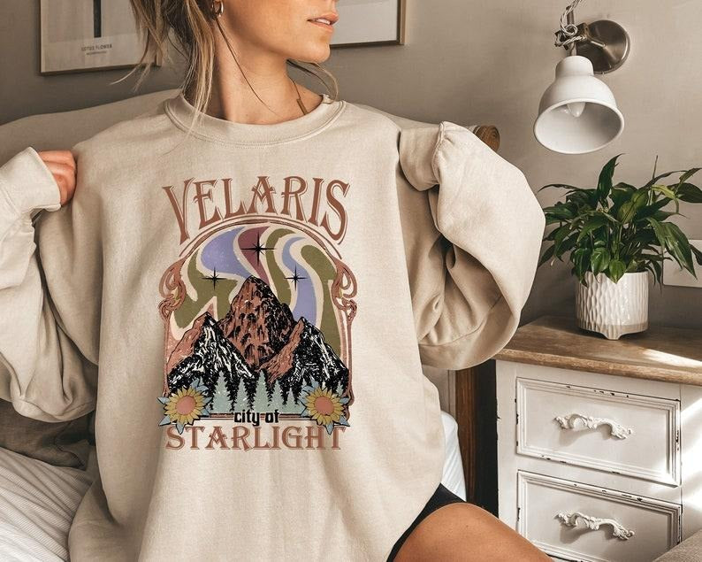 ACOTAR Velaris Hoodie and Sweater; T-shirt Cotton Womenswear Light Polyester Solid Tops Underwear Lady Sweatshirt