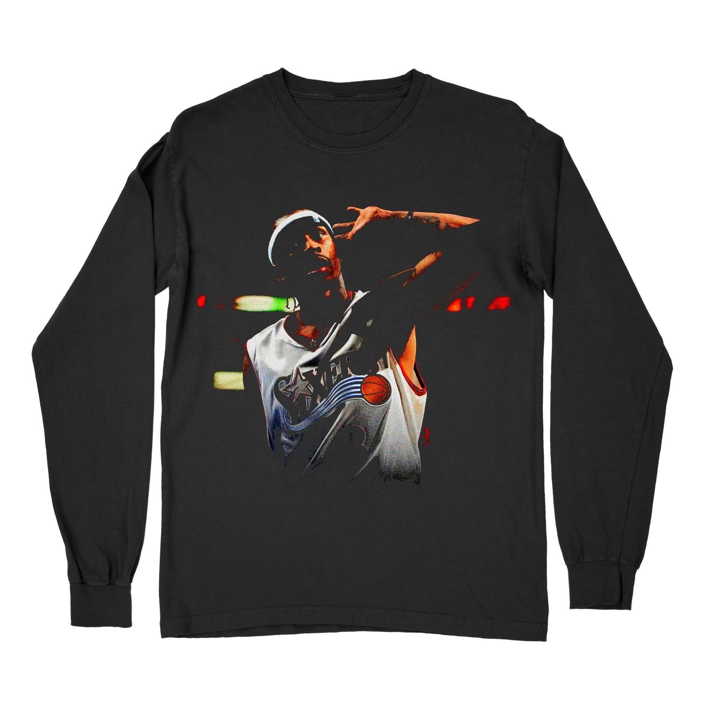 Allen Iverson The Answer Long Sleeve T-Shirt – NBA All-Star Retro Basketball Shirt, Vintage Streetwear Tee