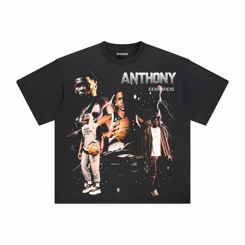 ANTHONY EDWARDS 5 TEE - VINTAGE TEE - SPORT TEE - GRAPHIC MEN'S T-SHIRT SWEATSHIRT HOODIE - GIFT FOR FAN | HypeCrazeTee.com