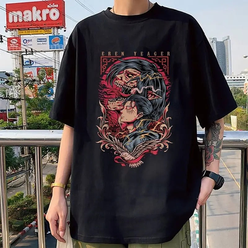 AOT Eren Yeager Shirt, Eren Yeager Tshirt, Anime Shirt, Attack on Titan Shirt Hoodie, Sweatshirt | HypeCrazeTee.com