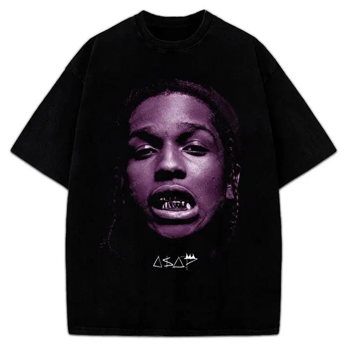 ASAP Rocky T-Shirt Asap Mob 90's Hip Hop Tour Concert Style Merch Custom Tee Crewneck Cotton Hoodie, Sweatshirt
