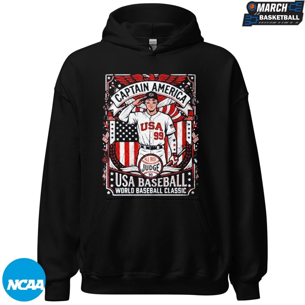 Aaron Judge Captain American Usa Baseball World Baseball Classic Player T-shirts