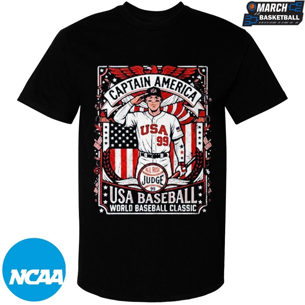 Aaron Judge Captain American Usa Baseball World Baseball Classic Player T-shirts