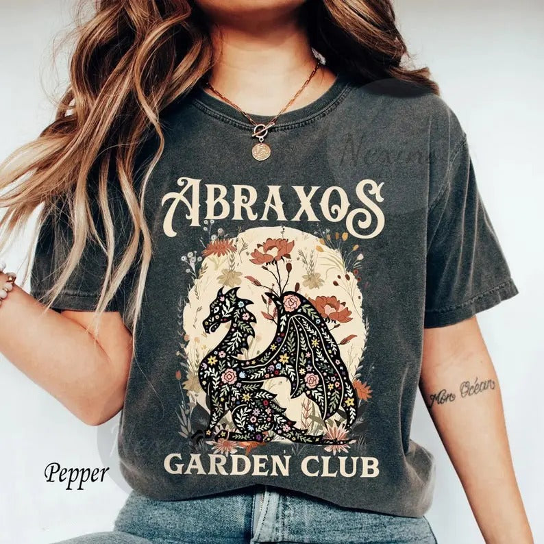 Abraxos Flower Garden Club T-Shirt, Throne Of Glass Flower Shirt, Throne Of Glass Shirt, Fantasy Book Lover Shirt,...