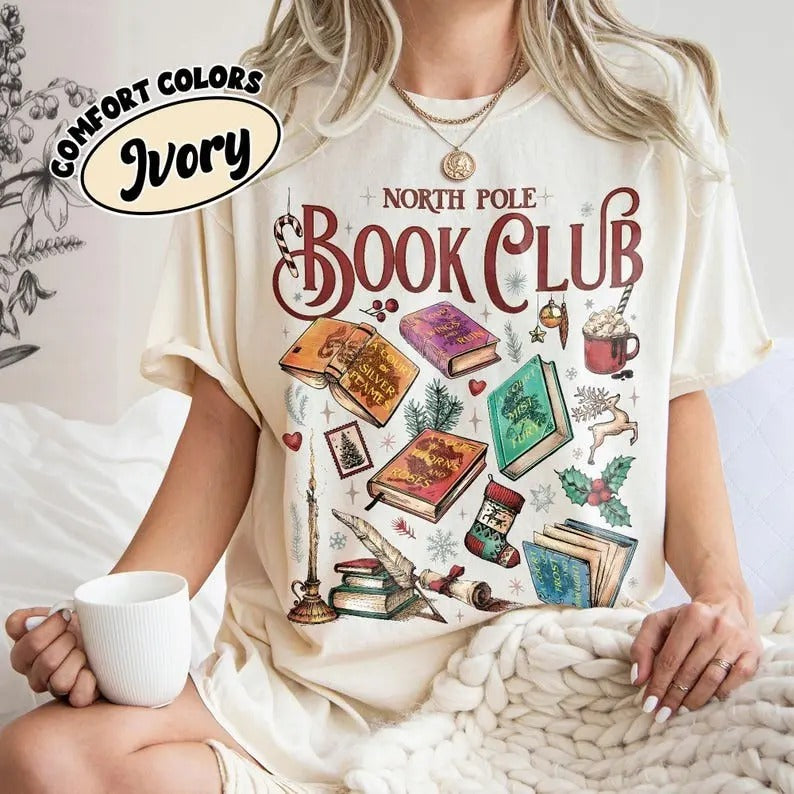 Acotar Book Club Christmas  Shirt, Bookish Shirt, North Pole Book Club TShirt, SJM, throne of glass book merch, dark...
