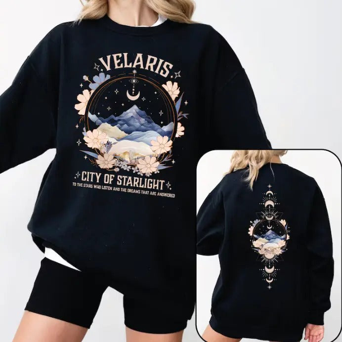 Acotar Night Court Velaris City Starlight Embroidered Velaris Embroidered T-Shirts, Hoodie, Sweatshirt